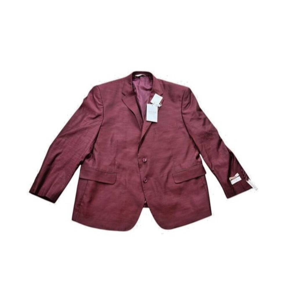 Lineage Mens Blazer Size 48S Modern Fit- Performance Stretch Fabric- Maroon NWT
